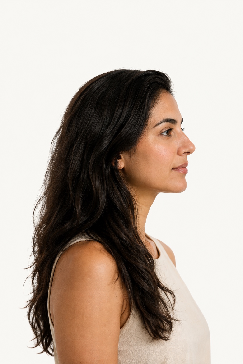 Thoughtful profile portrait in natural light